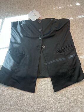 NWT Cicy Bell Y2K Button Up Strapless Tube Top With Pockets